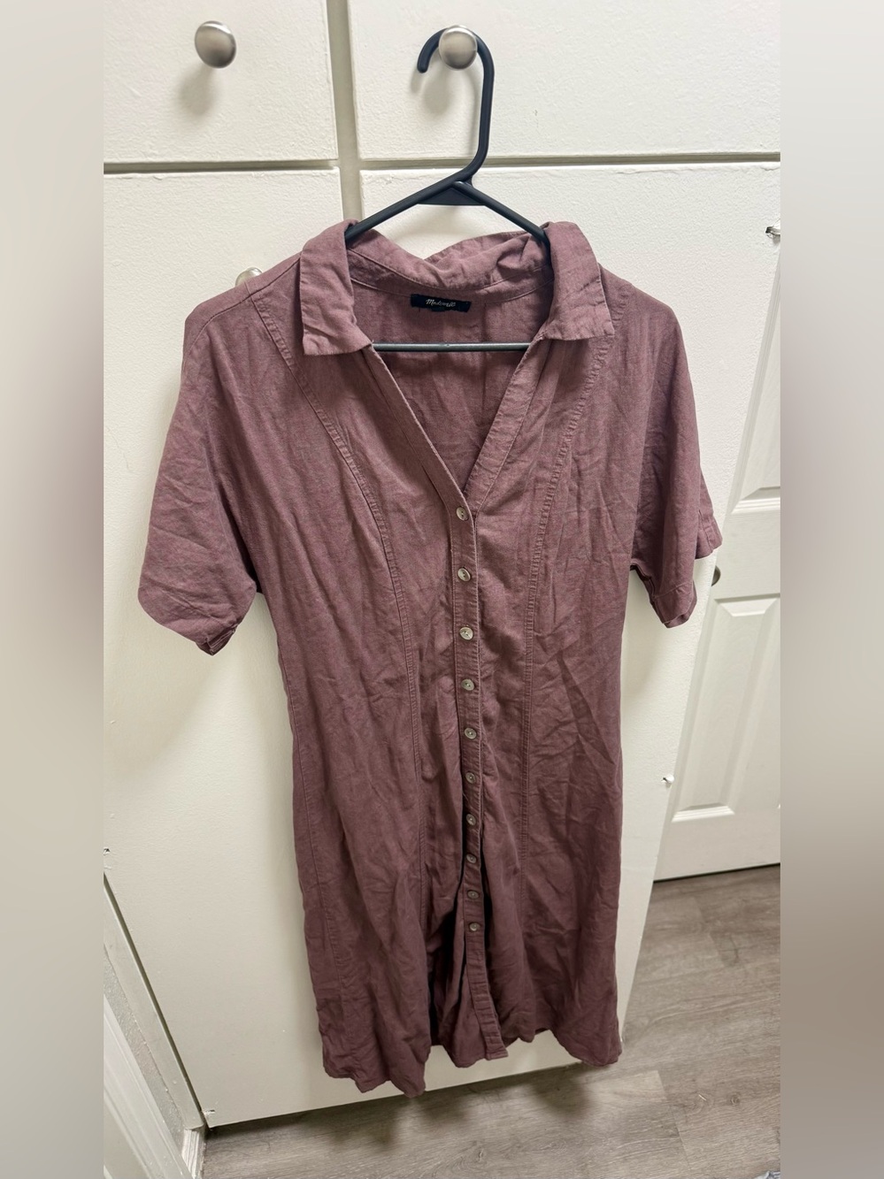 Madewell Mauve Button Front Shirt Dress Size 6 - Picture 2 of 7